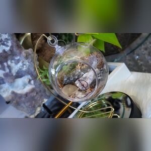 Artificial Moss & Crystal Healing Hanging Sphere
